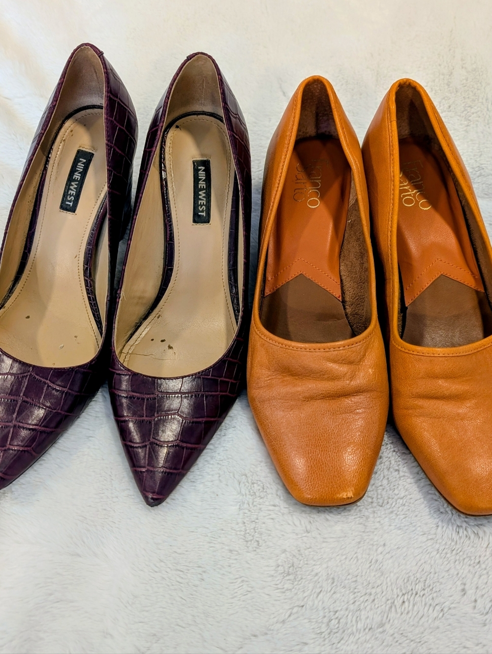Bundle Heels 8.5M – Nine West Croc Embossed + Franco Sarto Leather Block Heel
